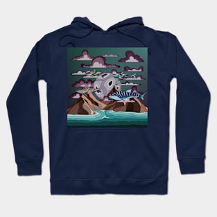 school of sharks in the sky Hoodie